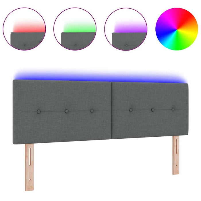 Tăblie cu LED cu lumini cu bandă LED Gri închis 160 cm țesătură - WALTI WALTI
