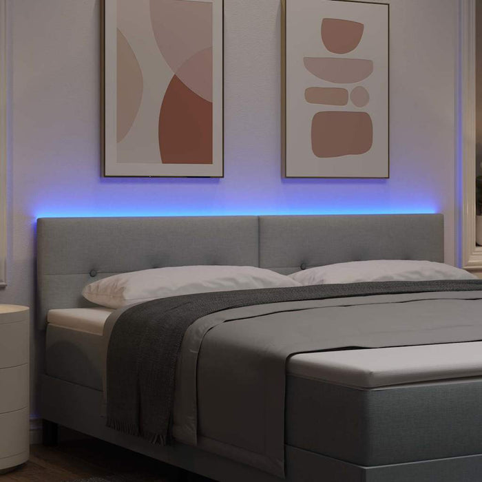 Tăblie LED cu lumini cu bandă LED Gri deschis 180 cm Poliester - WALTI WALTI