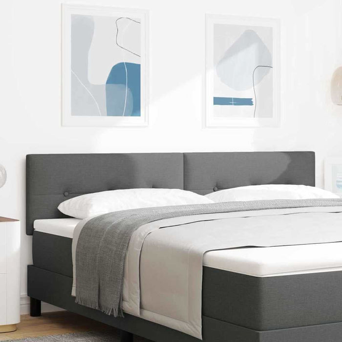 Tăblie LED cu benzi LED cu headboard Gri închis 180 cm țesătură WALTI