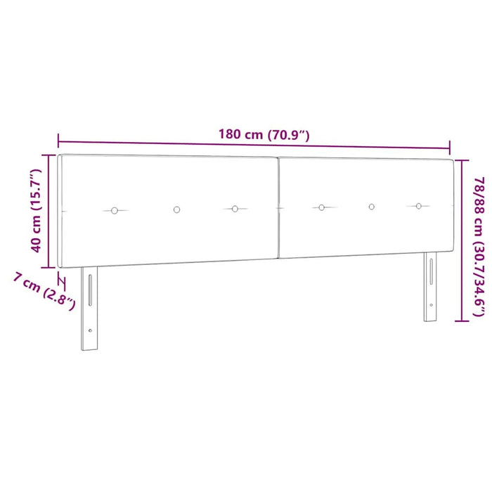 Tăblie LED cu benzi LED cu headboard Gri închis 180 cm țesătură WALTI