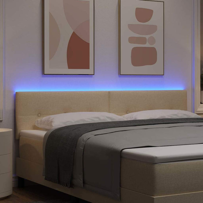 Tăblie LED cu lumini cu bandă LED Manual Crem 180 cm Poliester - WALTI WALTI
