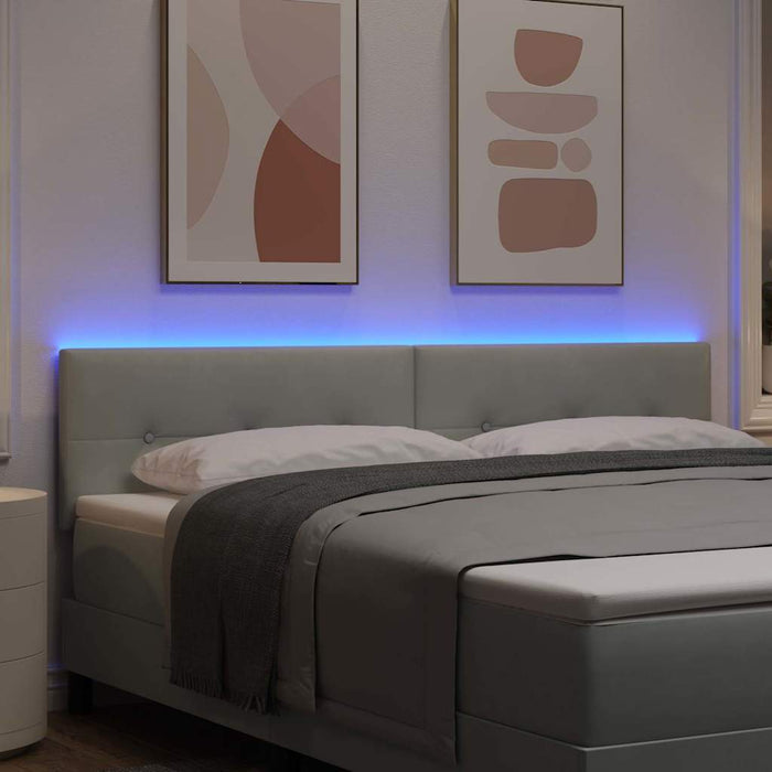 Tăblie LED cu lumini cu bandă LED Gri deschis 180 cm Poliester - WALTI WALTI
