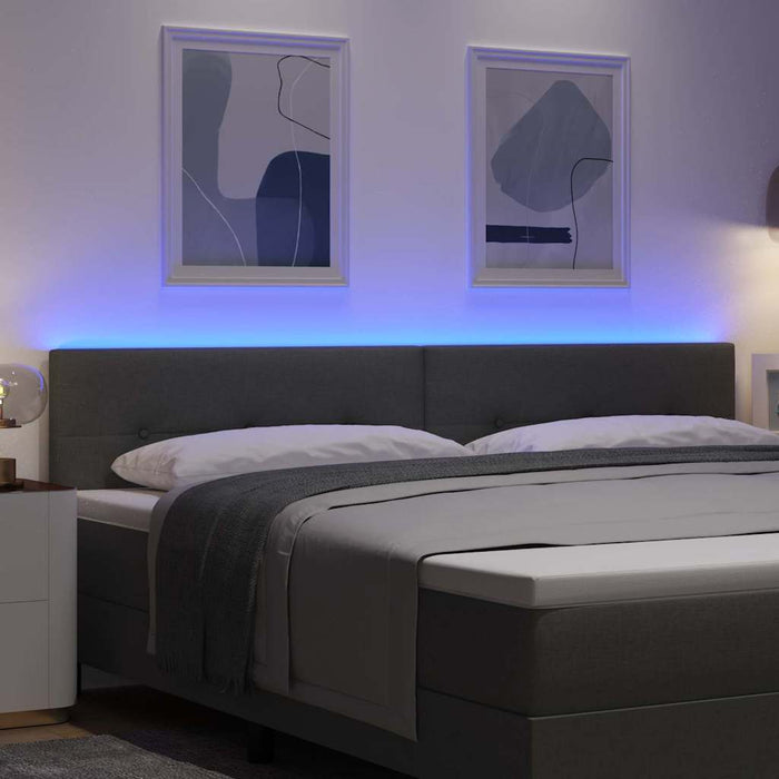 Tăblie LED cu benzi LED cu headboard Gri închis 200 cm țesătură - WALTI WALTI