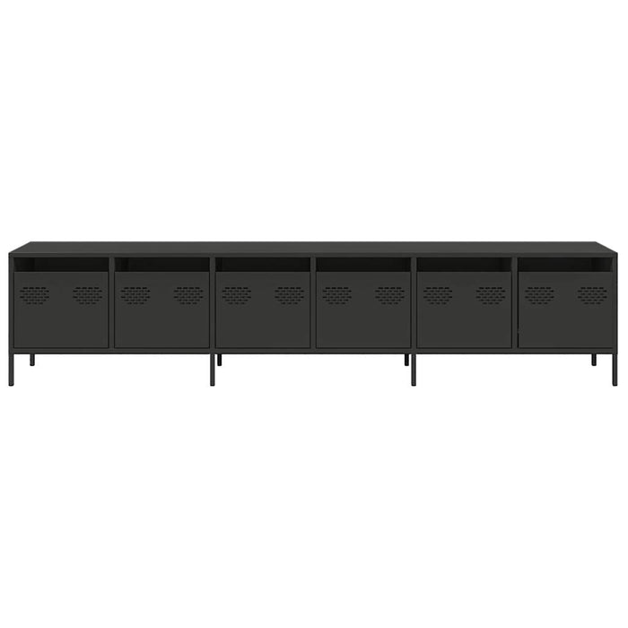 Dulap TV, negru, 202x39x43,5 cm, oțel laminat la rece - WALTI WALTI