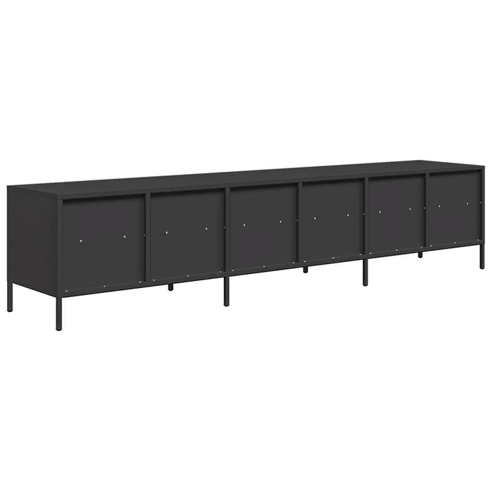 Dulap TV, negru, 202x39x43,5 cm, oțel laminat la rece - WALTI WALTI
