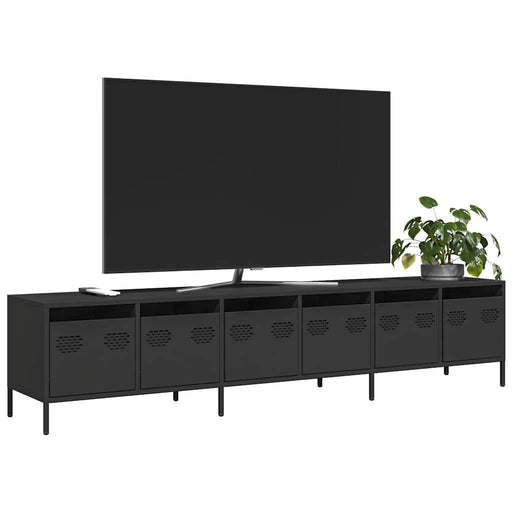 Dulap TV, negru, 202x39x43,5 cm, oțel laminat la rece - WALTI WALTI