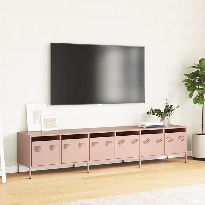 Dulap TV, roz, 202x39x43,5 cm, oțel laminat la rece - WALTI WALTI