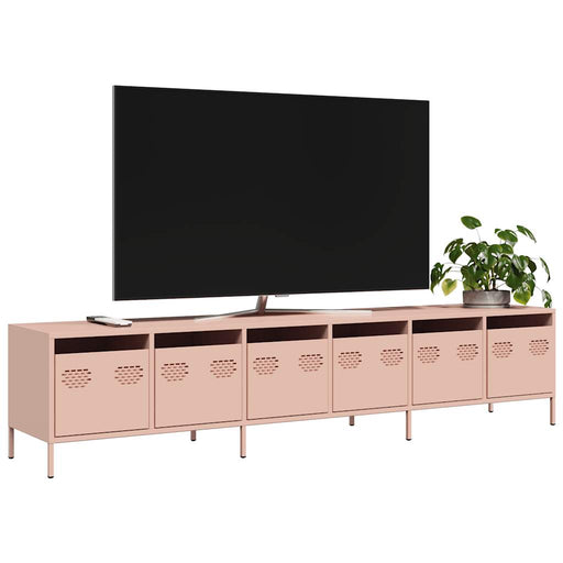 Dulap TV, roz, 202x39x43,5 cm, oțel laminat la rece - WALTI WALTI
