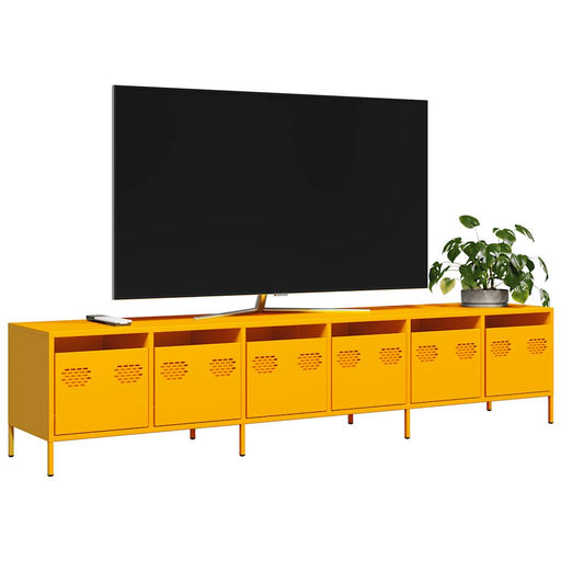 Dulap TV, galben muștar, 202x39x43,5 cm, oțel laminat la rece - WALTI WALTI