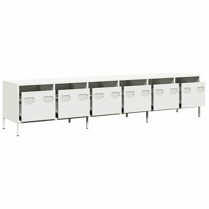 Dulap TV, alb, 202x39x43,5 cm, oțel laminat la rece - WALTI WALTI