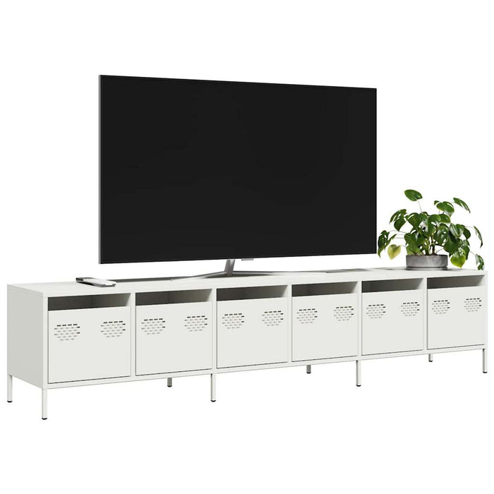 Dulap TV, alb, 202x39x43,5 cm, oțel laminat la rece - WALTI WALTI