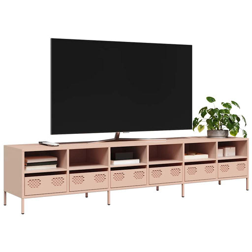 Dulap TV, roz, 202x39x43,5 cm, oțel laminat la rece - WALTI WALTI