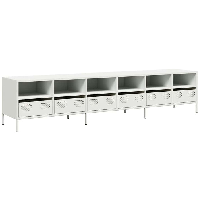 Dulap TV, alb, 202x39x43,5 cm, oțel laminat la rece - WALTI WALTI