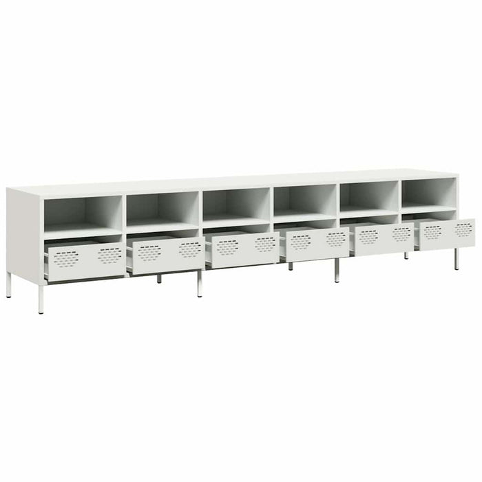 Dulap TV, alb, 202x39x43,5 cm, oțel laminat la rece - WALTI WALTI
