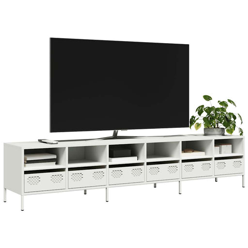 Dulap TV, alb, 202x39x43,5 cm, oțel laminat la rece - WALTI WALTI