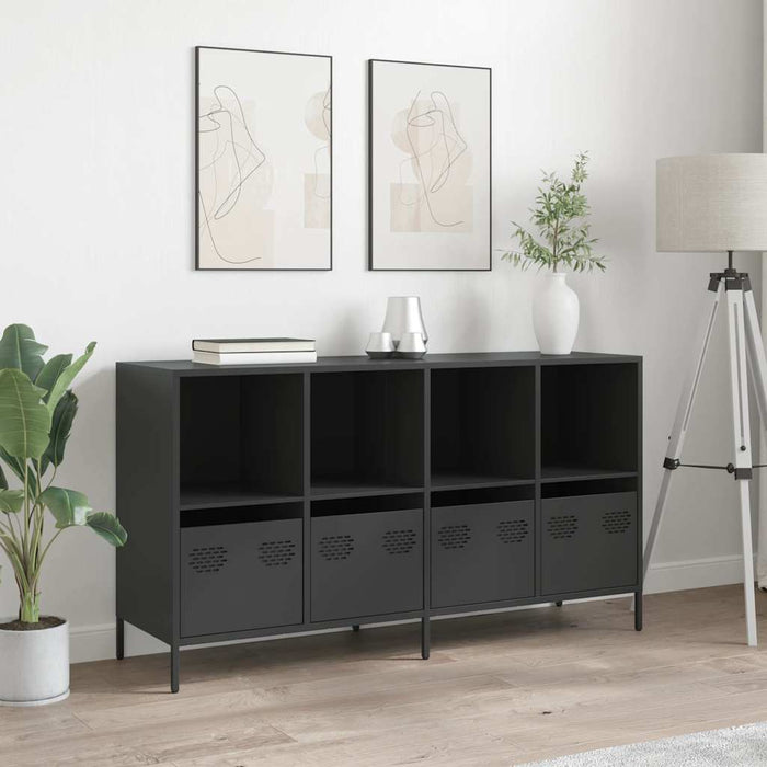 Dulap, negru, 135x39x73,5 cm, oțel laminat la rece - WALTI WALTI