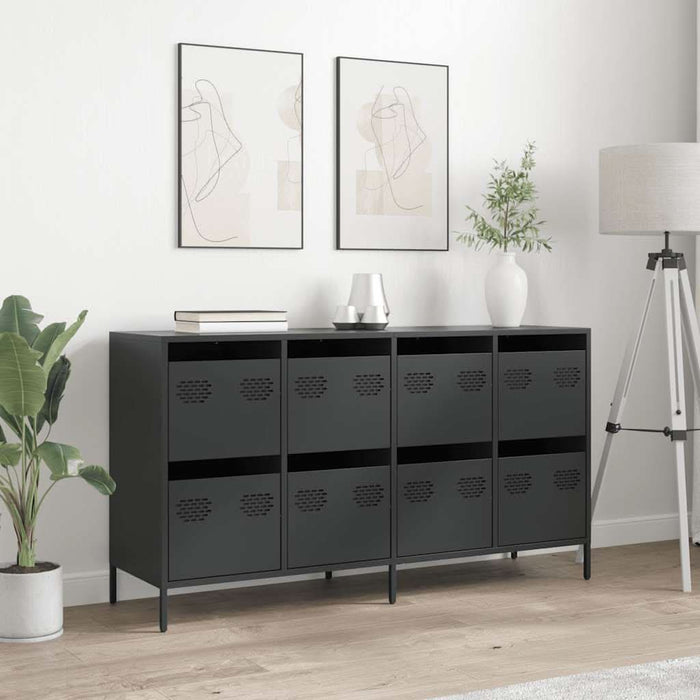 Dulap, negru, 135x39x73,5 cm, oțel laminat la rece - WALTI WALTI