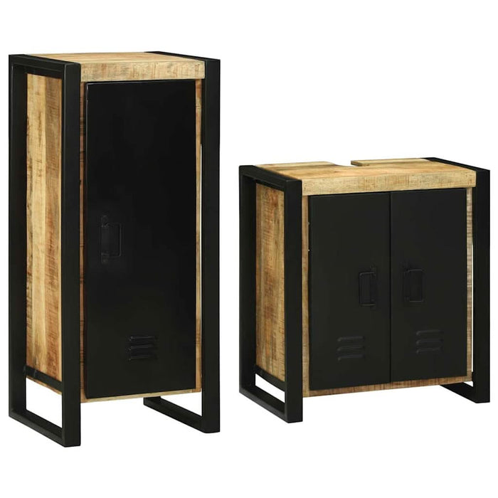 Set de mobilier pentru baie 2 pcs Maro Lemn de mango solid - WALTI WALTI