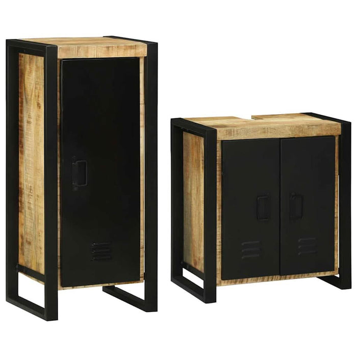 Set de mobilier pentru baie 2 pcs Maro Lemn de mango solid - WALTI WALTI