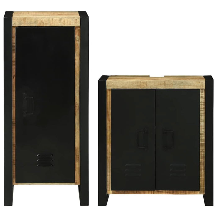 Set de mobilier pentru baie 2 pcs Maro Lemn de mango solid - WALTI WALTI