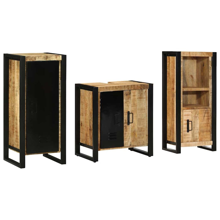 Set de mobilier pentru baie cu sertar 3 pcs Lemn de mango solid - WALTI WALTI