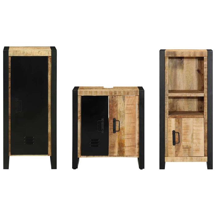 Set de mobilier pentru baie cu sertar 3 pcs Lemn de mango solid - WALTI WALTI