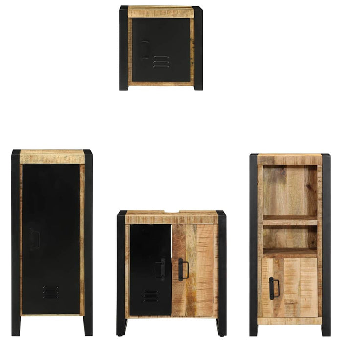 Set de mobilier pentru baie cu sertar 4 pcs Lemn de mango solid - WALTI WALTI
