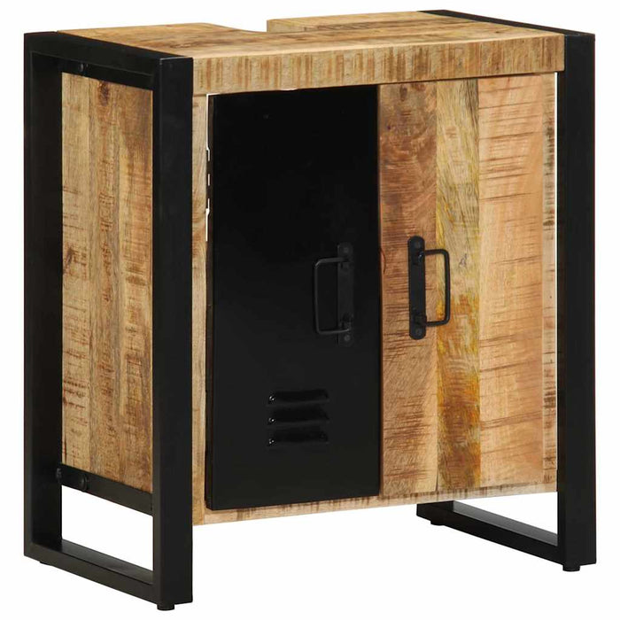 Set de mobilier pentru baie 4 buc. Maro și negru WALTI