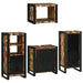 Set de mobilier pentru baie cu ușă 4 pcs Lemn recuperat solid - WALTI WALTI