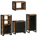 Set de mobilier pentru baie cu ușă 4 pcs Lemn recuperat solid - WALTI WALTI