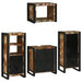 Set de mobilier pentru baie cu ușă 4 pcs Lemn recuperat solid - WALTI WALTI