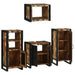 Set de mobilier pentru baie cu ușă 4 pcs Lemn recuperat solid - WALTI WALTI