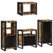 Set de mobilier pentru baie cu ușă 4 pcs Lemn recuperat solid - WALTI WALTI