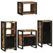 Set de mobilier pentru baie cu ușă 4 pcs Lemn recuperat solid - WALTI WALTI