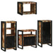 Set de mobilier pentru baie cu ușă 4 pcs Lemn recuperat solid - WALTI WALTI