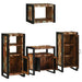 Set de mobilier pentru baie cu ușă 4 pcs Lemn recuperat solid - WALTI WALTI