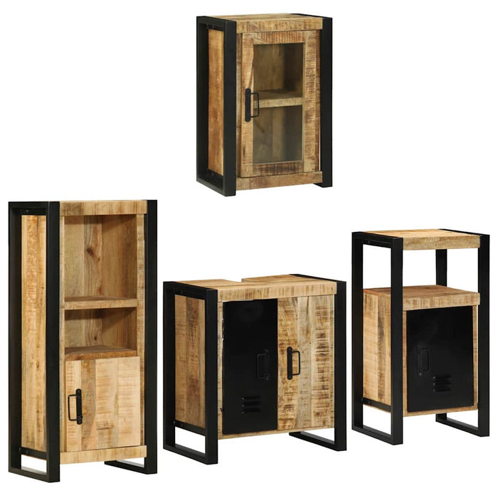 Set de mobilier pentru baie 4 buc. Maro 55 x 35 x 60 cm WALTI