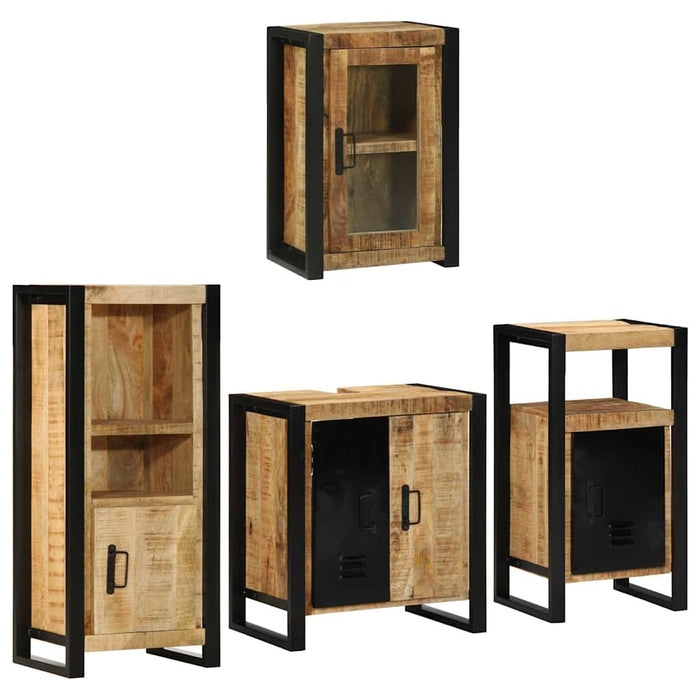Set de mobilier pentru baie 4 buc. Maro 55 x 35 x 60 cm WALTI