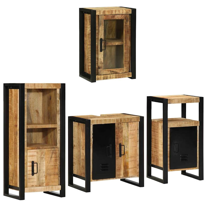 Set de mobilier pentru baie 4 buc. Maro 55 x 35 x 60 cm WALTI