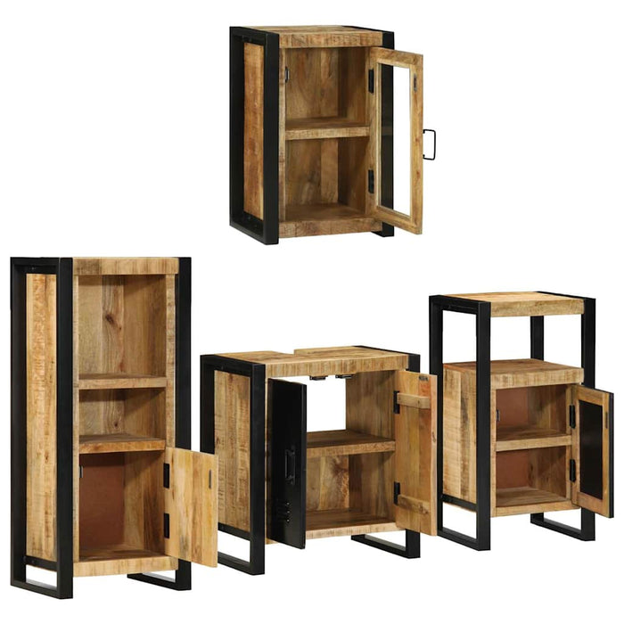 Set de mobilier pentru baie 4 buc. Maro 55 x 35 x 60 cm WALTI