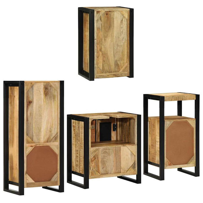 Set de mobilier pentru baie 4 buc. Maro 55 x 35 x 60 cm WALTI