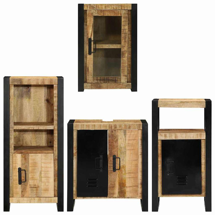 Set de mobilier pentru baie 4 buc. Maro 55 x 35 x 60 cm WALTI