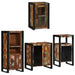 Set de mobilier pentru baie cu ușă 4 pcs Lemn recuperat solid - WALTI WALTI