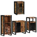 Set de mobilier pentru baie cu ușă 4 pcs Lemn recuperat solid - WALTI WALTI