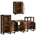 Set de mobilier pentru baie cu ușă 4 pcs Lemn recuperat solid - WALTI WALTI