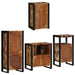 Set de mobilier pentru baie cu ușă 4 pcs Lemn recuperat solid - WALTI WALTI