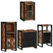 Set de mobilier pentru baie cu ușă 4 pcs Lemn recuperat solid - WALTI WALTI