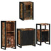 Set de mobilier pentru baie cu ușă 4 pcs Lemn recuperat solid - WALTI WALTI