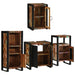 Set de mobilier pentru baie cu ușă 4 pcs Lemn recuperat solid - WALTI WALTI