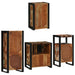 Set de mobilier pentru baie cu ușă 4 pcs Lemn recuperat solid - WALTI WALTI